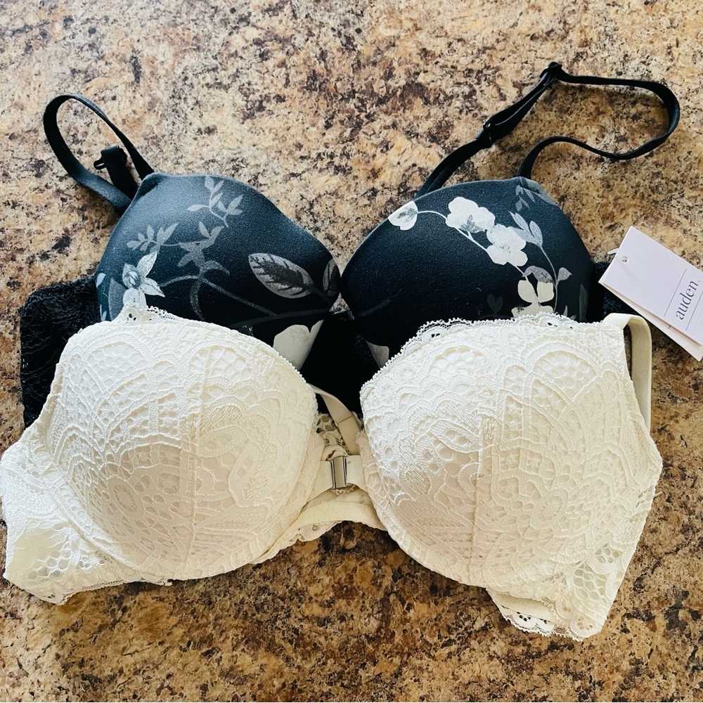 NWT Auden Light Lift Demi Coverage T-Shirt Bra, Set of Two, Size 36A